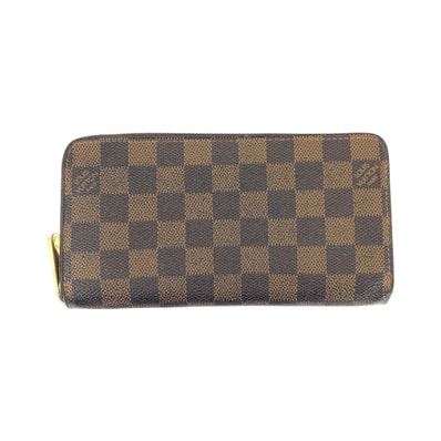 美品 LOUIS VUITTON ルイヴィトン ダミエ ジッピーウォレット ブラウン ゴールド金具 PVC 長財布 ラウンドファスナー 600164 【中古】