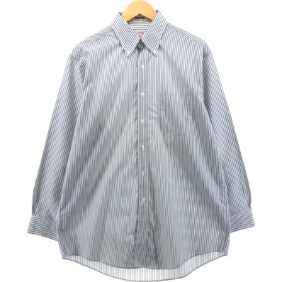 古着 ブルックスブラザーズ Brooks Brothers 346 長袖 ボタンダウンストライプシャツ メンズL相当/eaa564145
