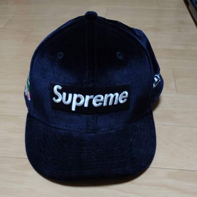 Supreme Velour Box Logo New Era "Black"