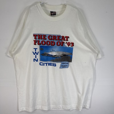 古着 90's/90年代 フルーツオブザルーム FRUIT OF THE LOOM 半袖Tシャツ ラバープリント シングルステッチ USA製 大きいサイズ XL ホワイト メンズ