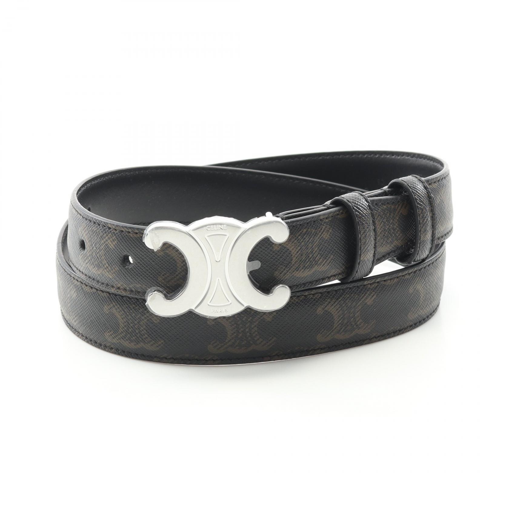 セリーヌ CELINE ミディアム トリオンフ ベルト 衣料品 レザー PVC メンズ ブラック系 / ブラウン系 45AKA2ACO38SI95 【新品】