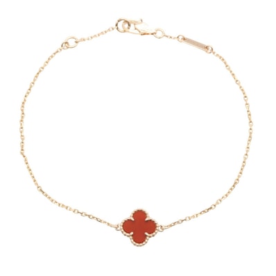 ヴァンクリーフ&アーペル Van Cleef & Arpels スウィートアルハンブラ カーネリアン ネックレス ブレスレット アクセサリー K18PG(ピンクゴールド) カーネリアン レディース ゴールド系 / レッド系 VCARN59K00