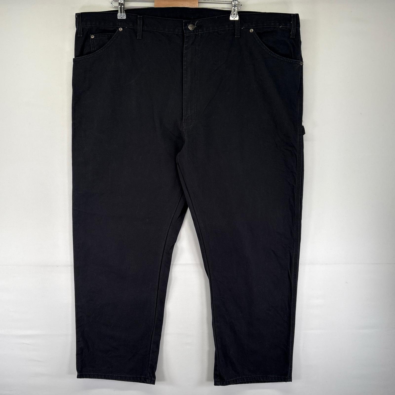 古着 ディッキーズ Dickies パンツ ダック ペインターワンポイントロゴ ジッパーフライ 大きいサイズ W48 L30  ブラック系 メンズ