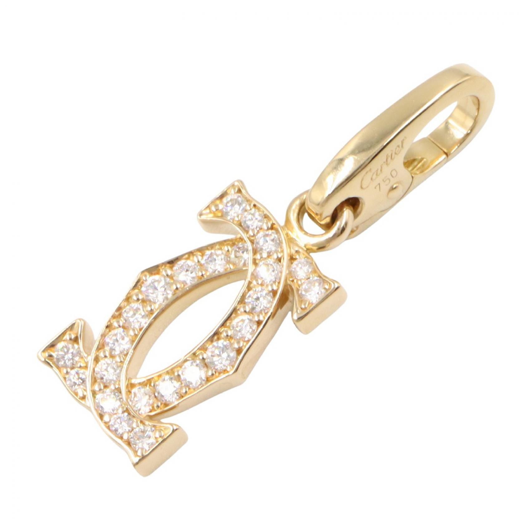 カルティエ CARTIER 2C ダイヤ チャーム チャーム アクセサリー K18(イエローゴールド) ダイヤモンド レディース ゴールド系 / クリア系 【中古】