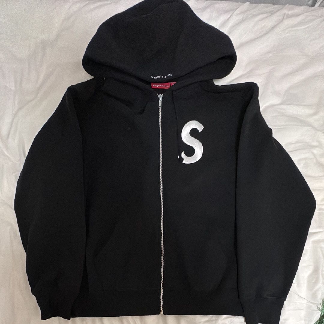 Supreme S Logo Zip Up Hooded Sweatshirt "Black" (FW24)