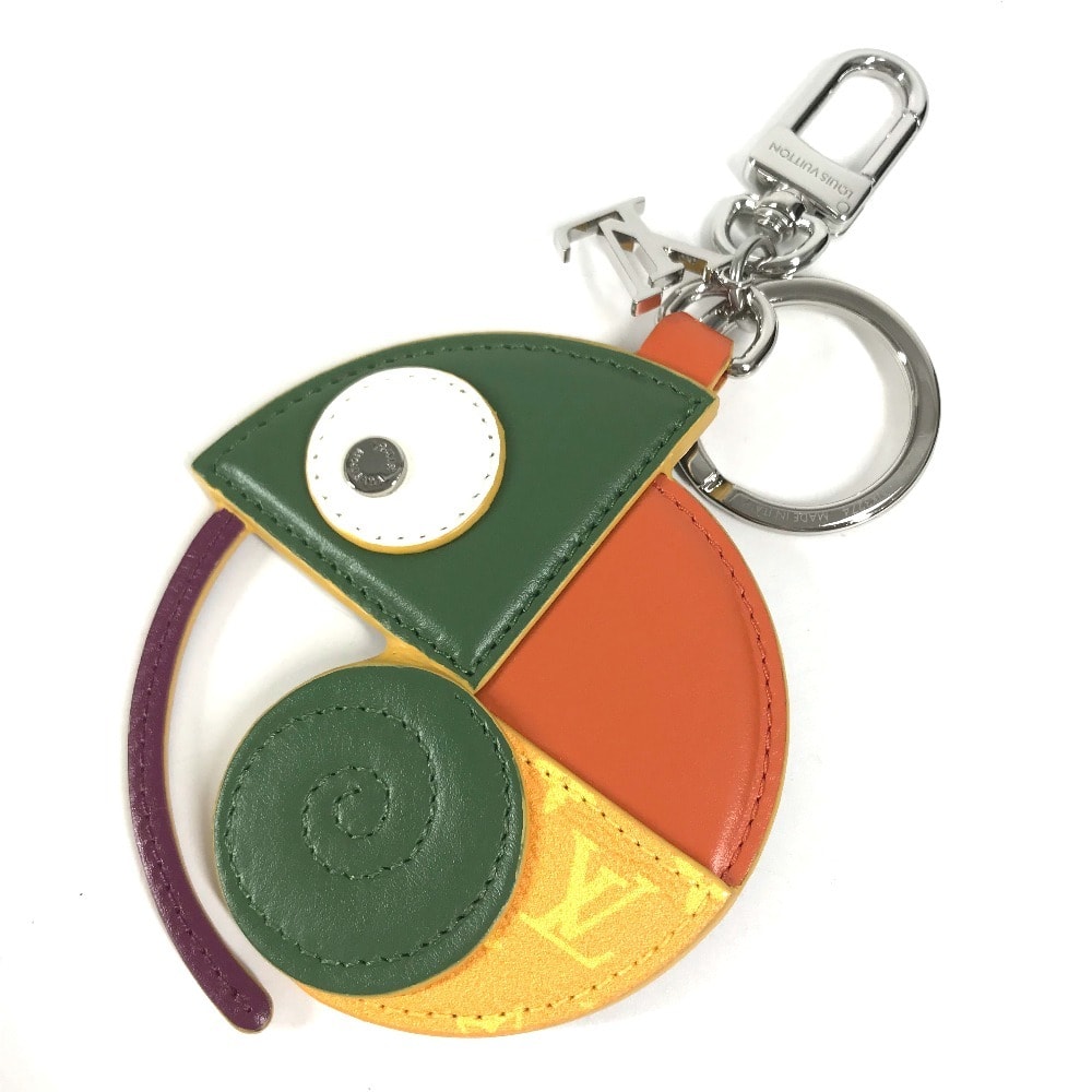 ルイヴィトン LOUIS VUITTON バッグチャーム LV カメレオン M02239 モノグラム バッグチャーム キーホルダー レザー オレンジ 美品