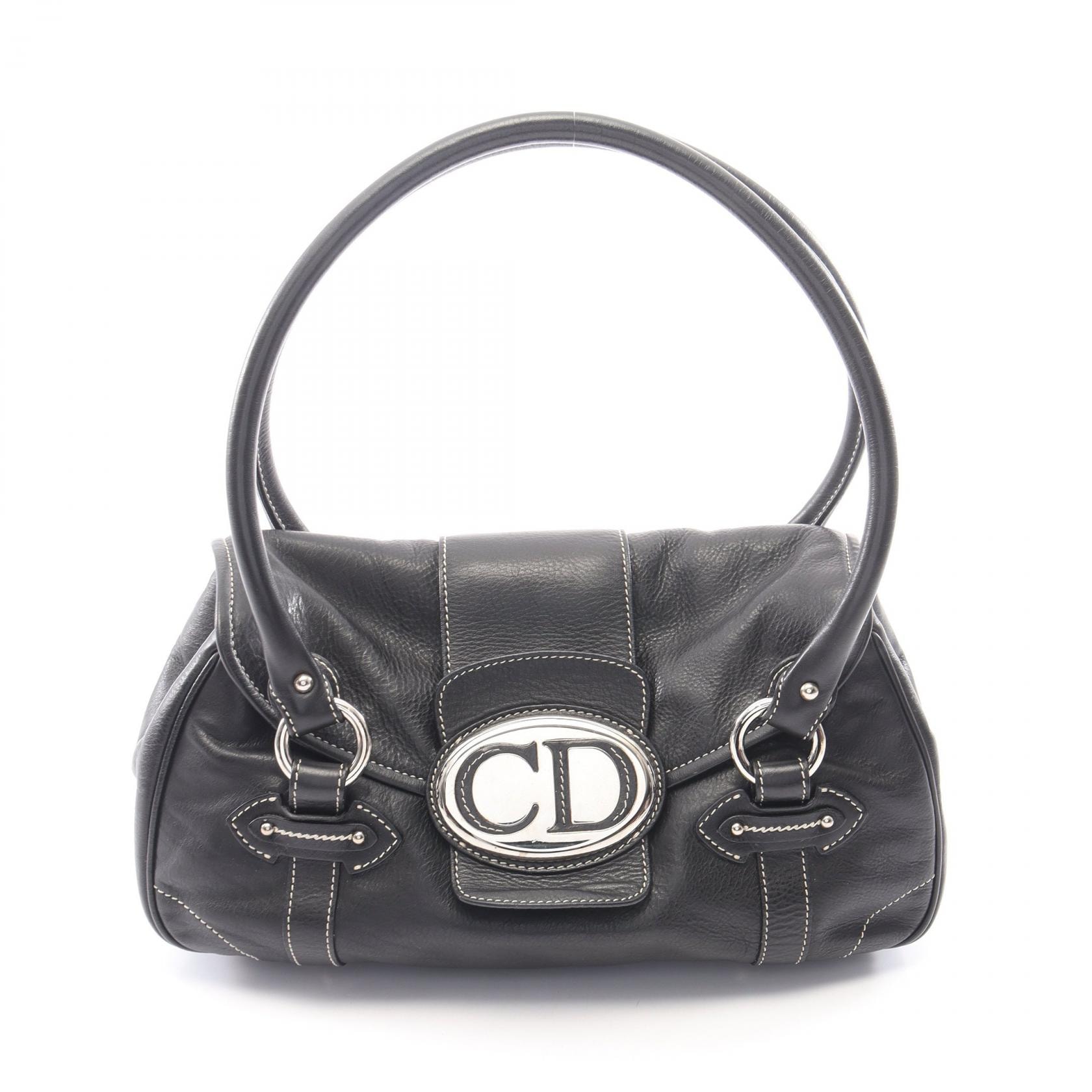 ディオール Dior CDロゴ ハンドバッグ バッグ レザー レディース ブラック系 【中古】