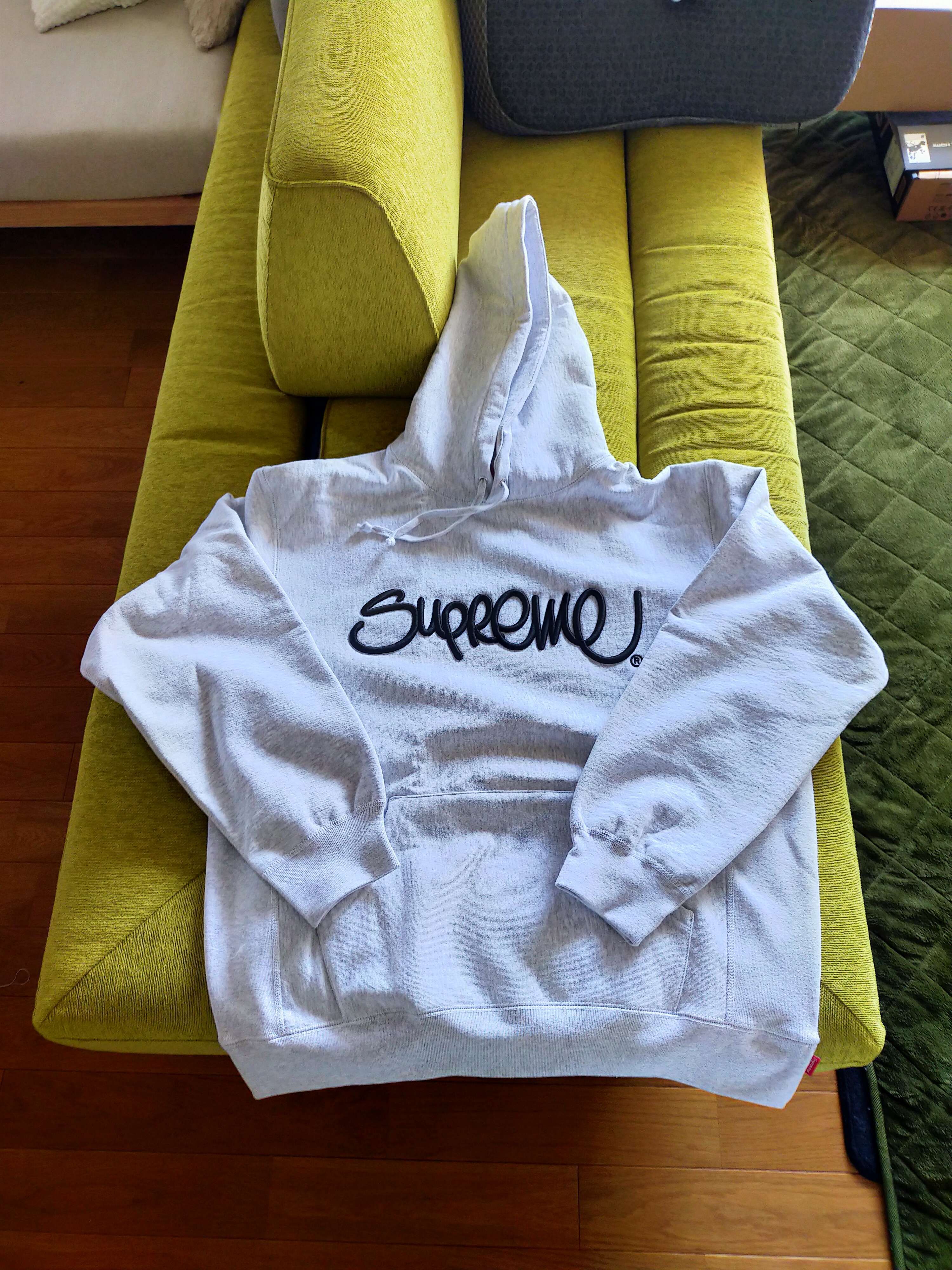Supreme Raised Handstyle Hooded Sweatshirt "Ash Grey"