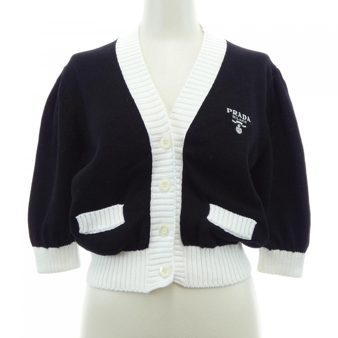プラダ PRADA クロップド セミラグランショルダー P25I04 S211 1ZO5 カーディガン