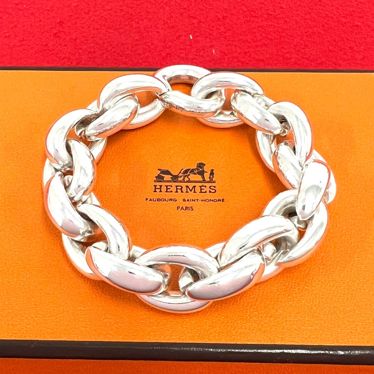 HERMES エルメス アクロバット GM 17コマ ブレスレット シルバー925 ブレスレット シルバー
 34893