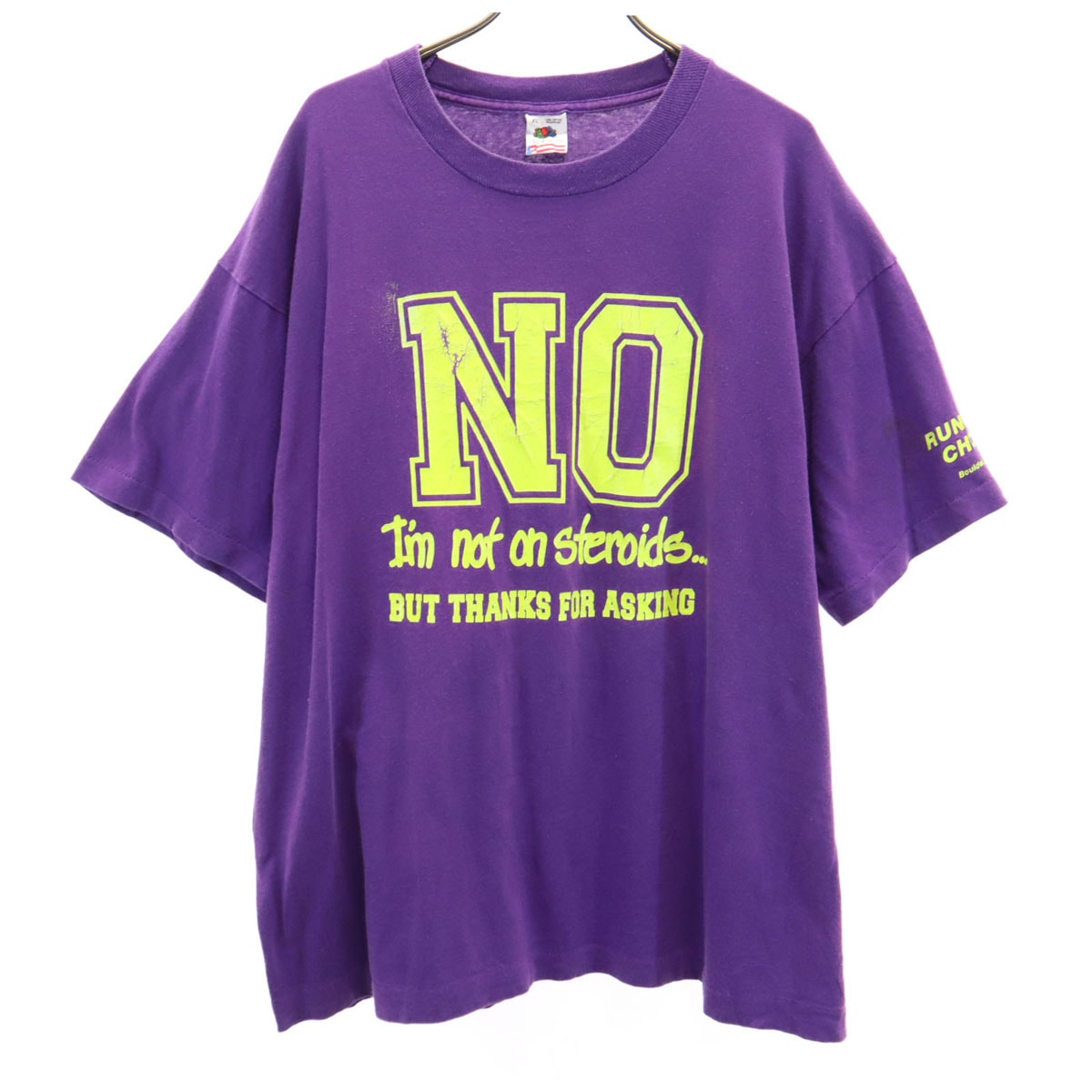 FRUIT OF THE LOOM フルーツオブザルーム 90s USA製 オールド 半袖 Tシャツ XL パープル シングルステッチ