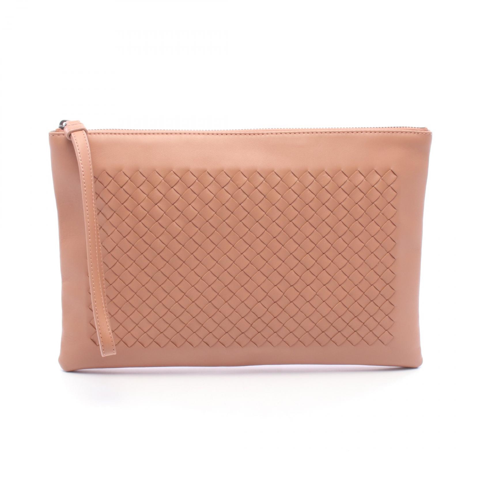 ボッテガヴェネタ BOTTEGA VENETA イントレチャート セカンドバッグ クラッチバッグ バッグ ラムスキン(羊革) メンズ レディース ブラウン系 【中古】