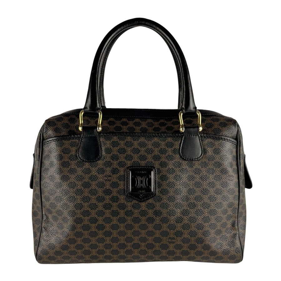 セリーヌ CELINE ハンドバッグ マカダム PVCコーティングキャンバス ブラック レディース【中古】 z10052