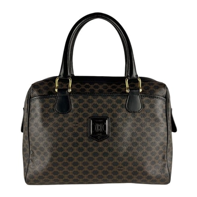 セリーヌ CELINE ハンドバッグ マカダム PVCコーティングキャンバス ブラック レディース【中古】 z10052