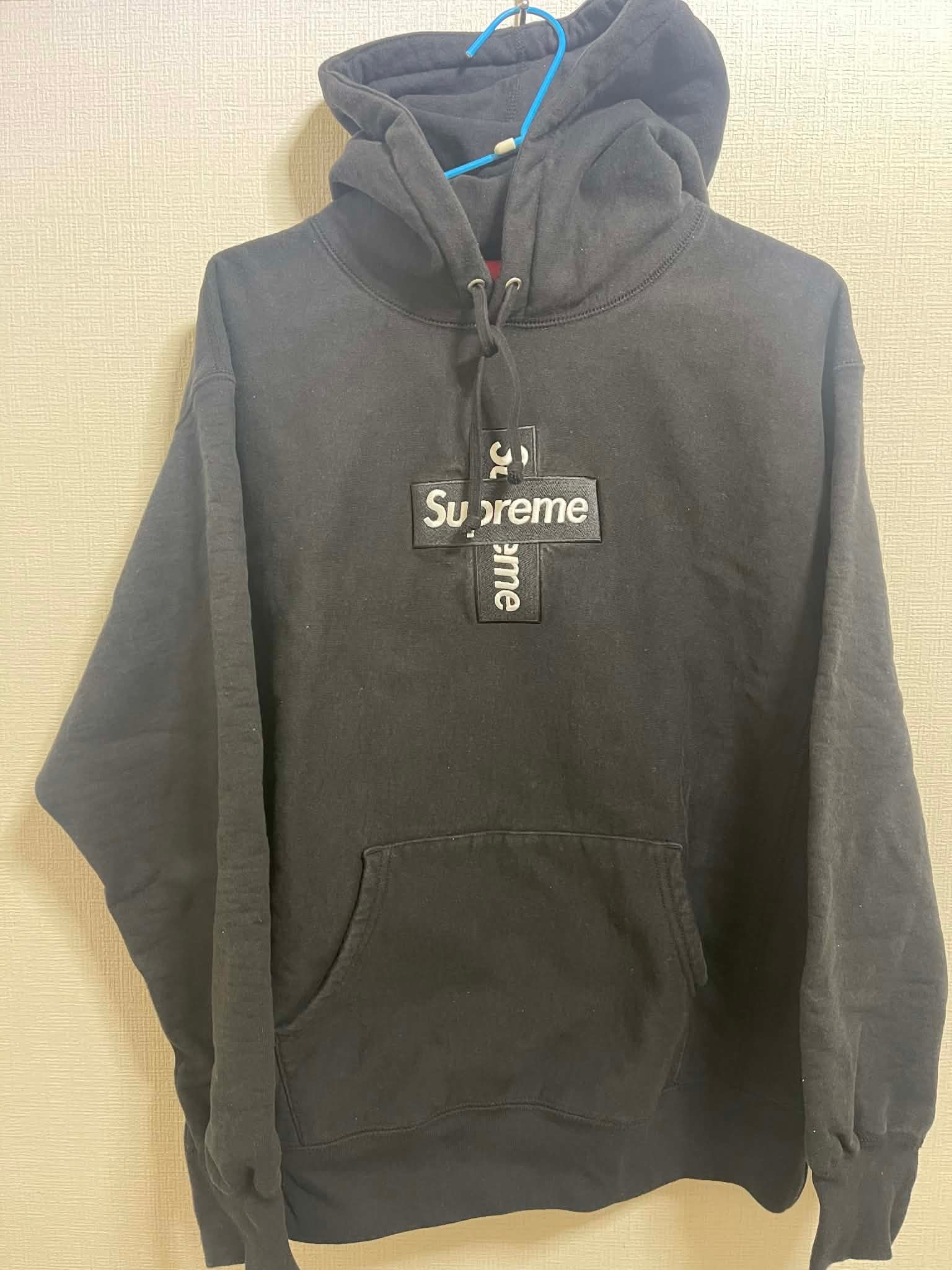 Supreme Cross Box Logo Hooded Sweatshirt "Black"