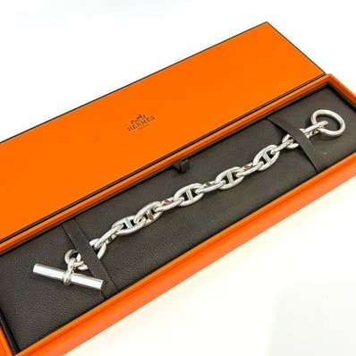 HERMES シェーヌダンクル GM ブレスレット 13コマ SV925 Ag925 鑑定済み 正規品 エルメス
