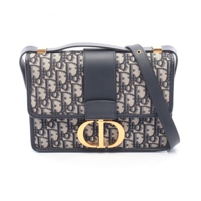 ディオール Dior 30 MONTAIGNE モンテーニュ オブリーク ジャカード ショルダーバッグ バッグ キャンバス レザー レディース ネイビー系 / ベージュ系 M9203UTZQ_M928 【中古】