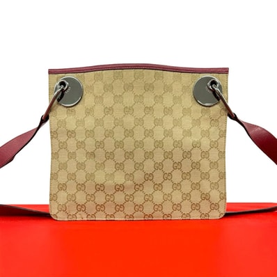 GUCCI グッチ GG モノグラム キャンバス レザー ショルダーバッグ ベージュ
03674