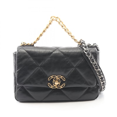 シャネル CHANEL 19 ディズヌフ マトラッセ ショルダーバッグ バッグ レザー レディース ブラック系 AS1160 【中古】