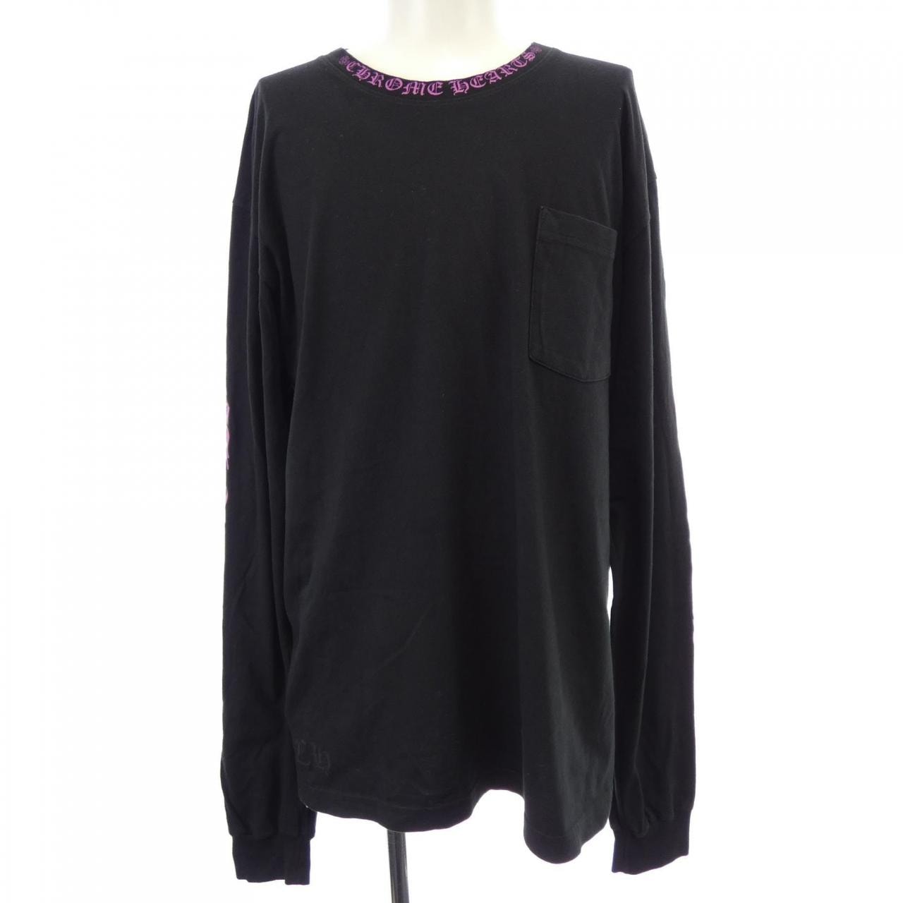Chrome Hearts Script Neck Logo L/S T-Shirt "Black/Pink"