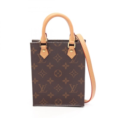 ルイ・ヴィトン LOUIS VUITTON プティット サックプラ 2WAY ハンドバッグ バッグ PVCコーティングキャンバス レザー モノグラム レディース ブラウン系 M69442 【中古】