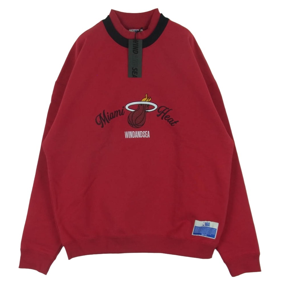 WIND AND SEA ウィンダンシー wds-c-nba5-24-q3-02 NBA WDS DOUBLE NECK SWEATSHIRT スウェット トレーナー レッド系 M【美品】【中古】