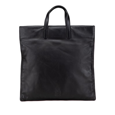 ロエベ アナグラム ハンドバッグ トートバッグ ブラック レザー レディース LOEWE 【中古】