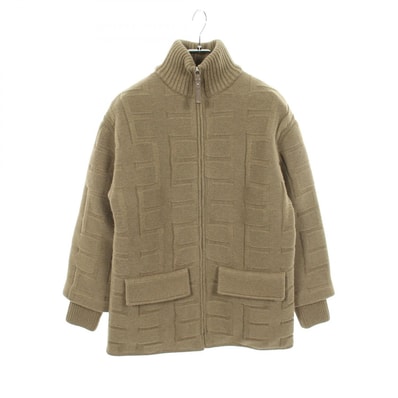 エルメス HERMES H柄 ニットジャケット ダウンジャケット 衣料品 アウター ウール レディース カーキ系 2H2102DA 【中古】