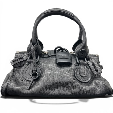 CHLOE 希少 極美品 クロエ パディントン ソーブラック ハンドバッグ レザー ブラック ミニボストンバッグ ショルダーバッグ 肩掛け Y2K Aランク 中古 鑑定済 クロエバッグ