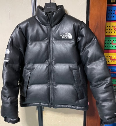 Supreme x The North Face Leather Nuptse Jacket "Black"