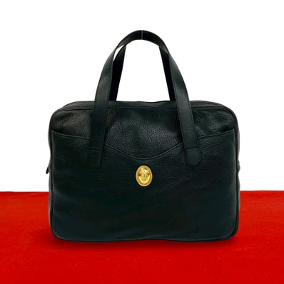 Christian Dior ディオール CD ロゴ 金具 レザー ハンドバッグ ブラック
40261
