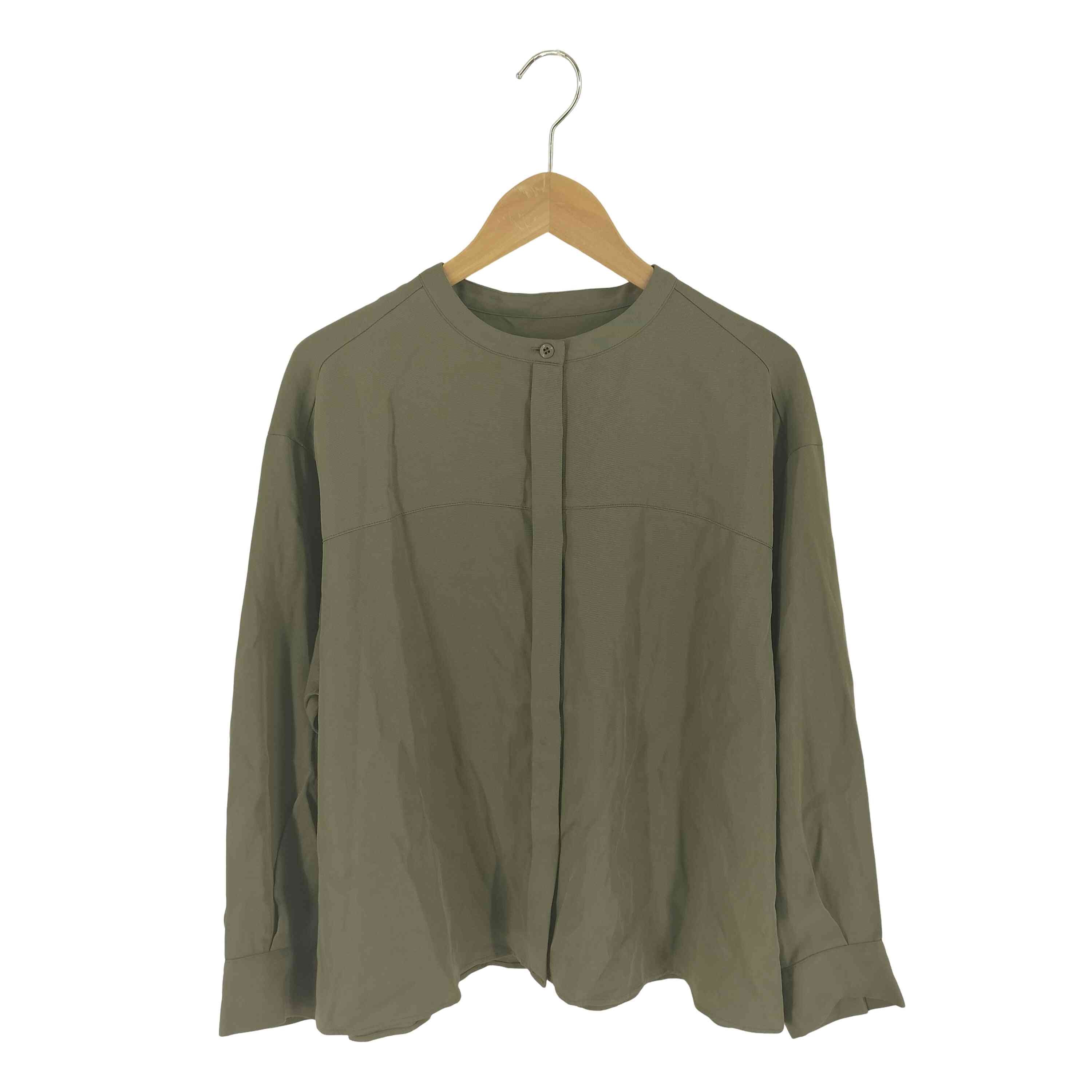 クルーネックツイルブラウス【1142170169596】