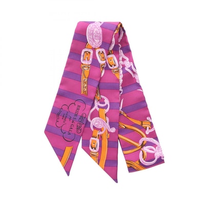 エルメス HERMES ツイリー BRIDES de GALA スカーフ 衣料品 シルク シルク レディース パープル系 / マルチカラー 【中古】