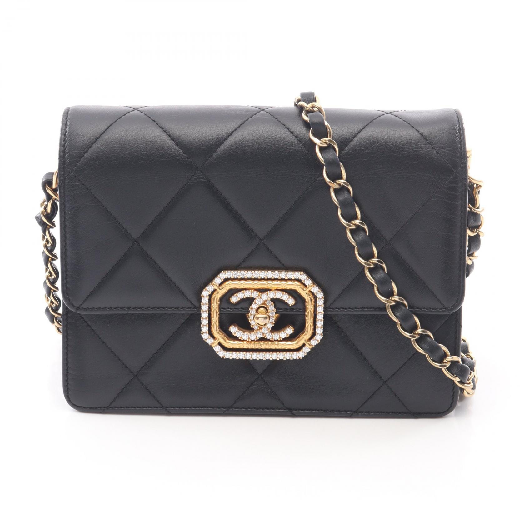 シャネル CHANEL マトラッセ ショルダーバッグ バッグ ラムスキン(羊革) レディース ブラック系 AS3720 【中古】