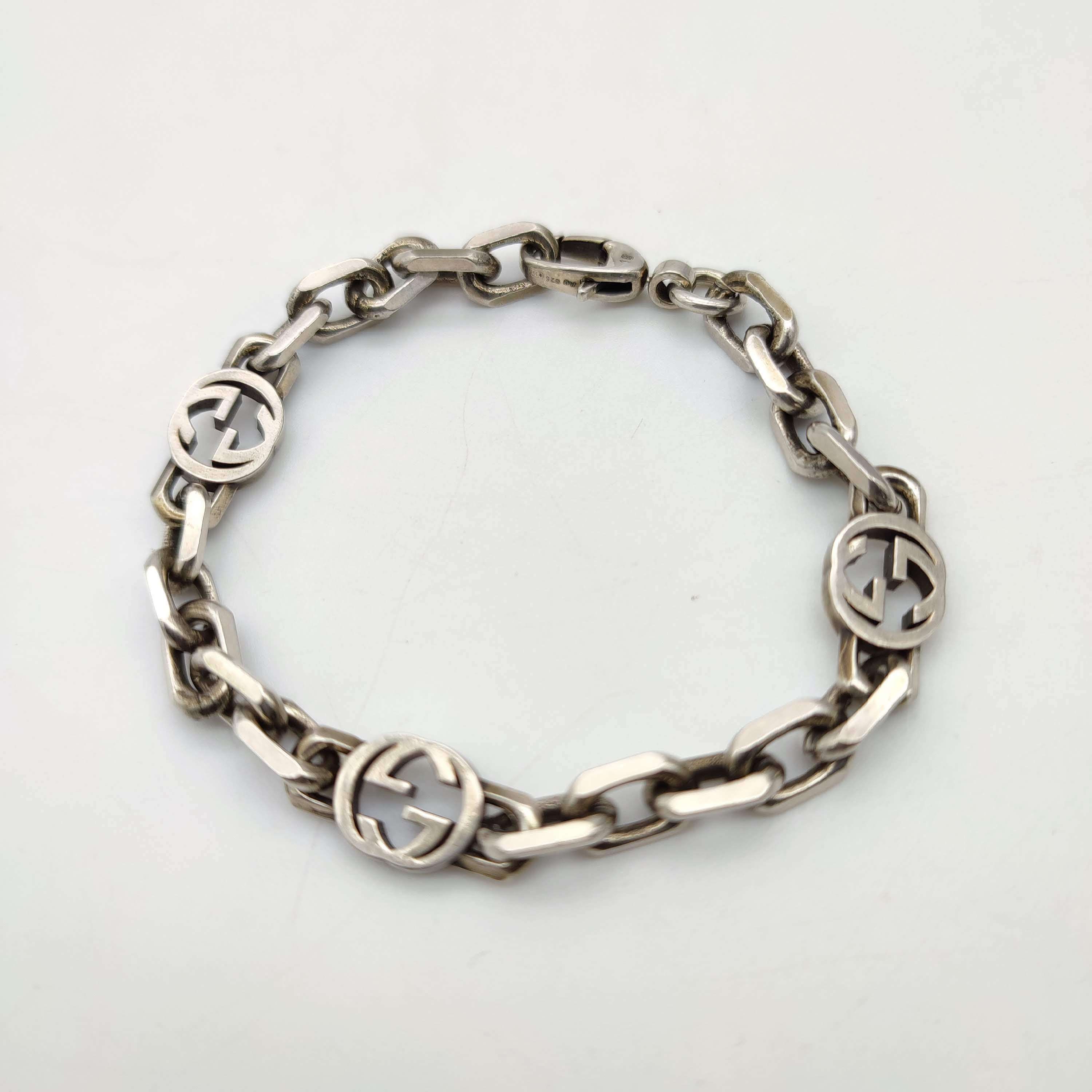 GUCCI Silver Bracelet With Interlocking G
