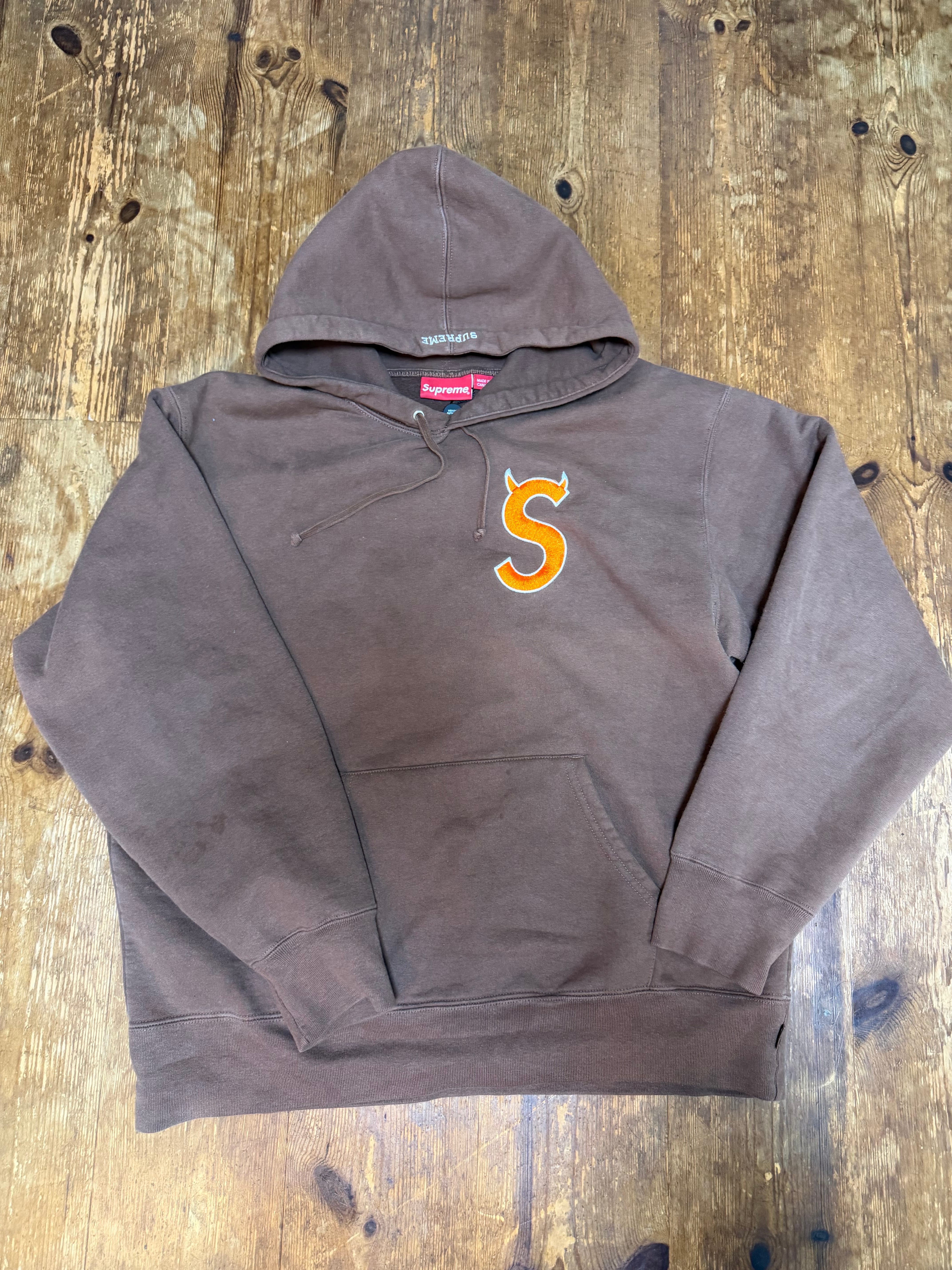 Supreme S Logo Hooded Sweatshirt "Brown" (22FW)