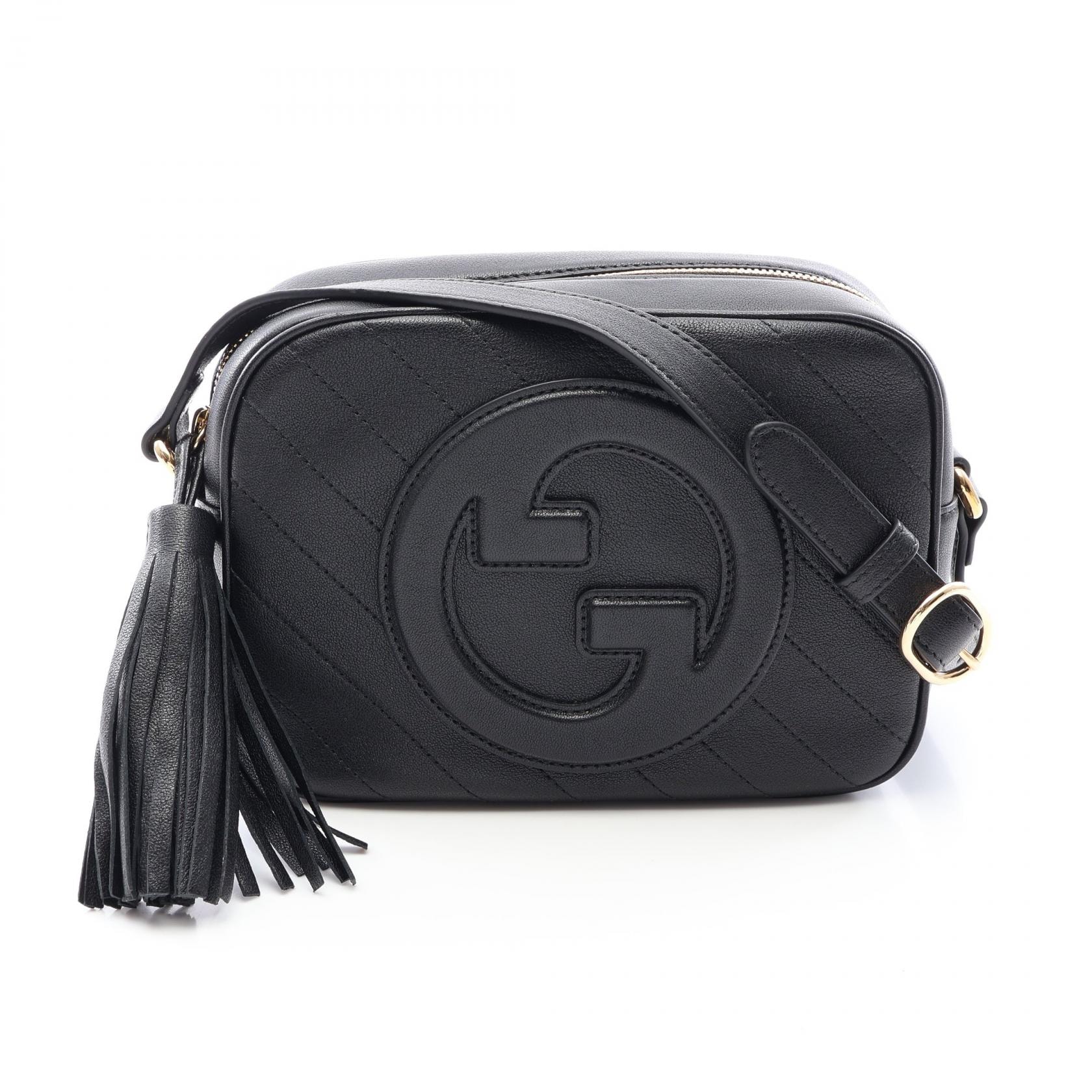グッチ GUCCI グッチ ブロンディ ショルダーバッグ バッグ レザー レディース ブラック系 742360 【中古】