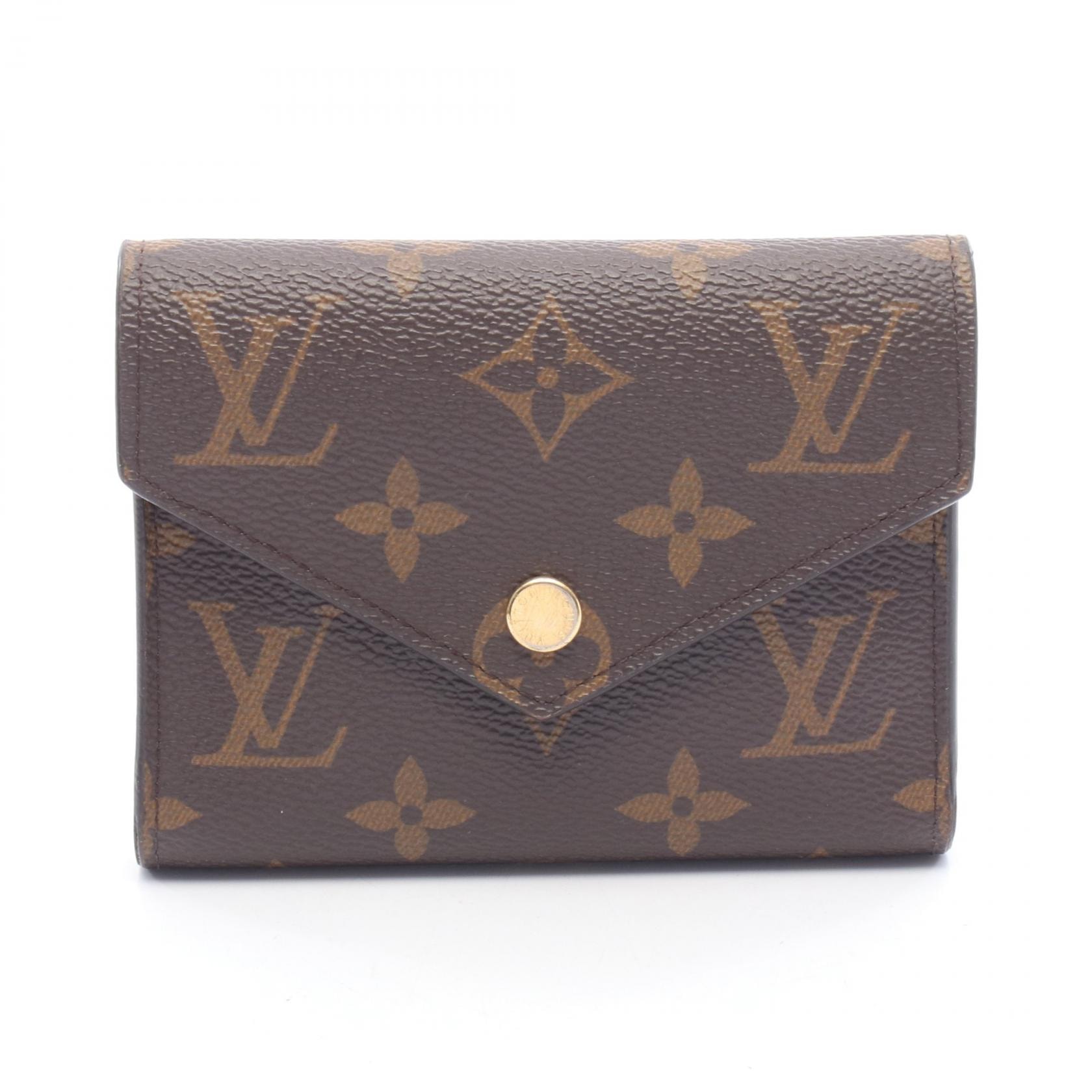 ルイ・ヴィトン LOUIS VUITTON ポルトフォイユ ヴィクトリーヌ モノグラム フューシャ 三つ折り財布 財布 レザー PVC レディース ブラウン系 / ピンク系 M41938 【中古】