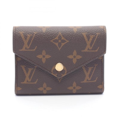 ルイ・ヴィトン LOUIS VUITTON ポルトフォイユ ヴィクトリーヌ モノグラム フューシャ 三つ折り財布 財布 レザー PVC レディース ブラウン系 / ピンク系 M41938 【中古】