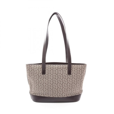 セリーヌ CELINE Cマカダム トートバッグ バッグ キャンバス レザー レディース ブラウン系 / アイボリー系 【中古】