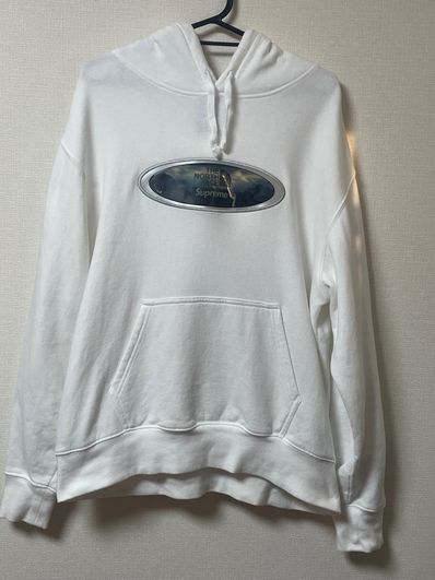 Supreme x The North Face Lenticular Mountains Hooded Sweatshirt "White"