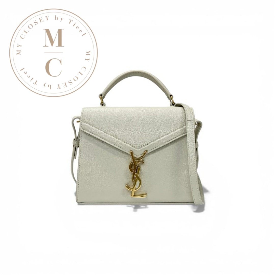 サンローラン SAINT LAURENT カサンドラ バッグ ショルダーバッグ レザー ホワイト ゴールド トップハンドル YSLロゴ金具 2way ハンドバッグ