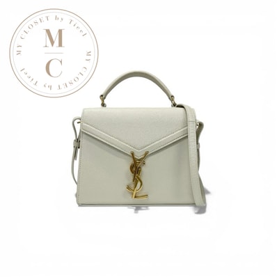 サンローラン SAINT LAURENT カサンドラ バッグ ショルダーバッグ レザー ホワイト ゴールド トップハンドル YSLロゴ金具 2way ハンドバッグ