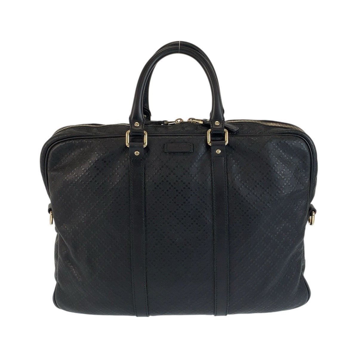 美品 GUCCI グッチ ディアマンテ ブラック 黒 ゴールド金具 レザー ビジネスバッグ ブリーフケース 1-0296123 【中古】