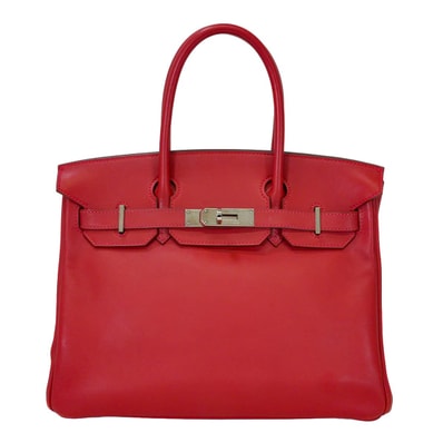HERMES エルメス ハンドバッグ バーキン30 ヴァーミリオン (バーミリオン) スイフト シルバー金具 □L刻印 Aランク【中古】