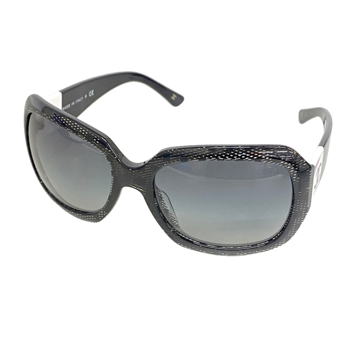 【6he4837】シャネル サングラス 5146-A プラスチック ブラック シルバー金具【中古】レディース