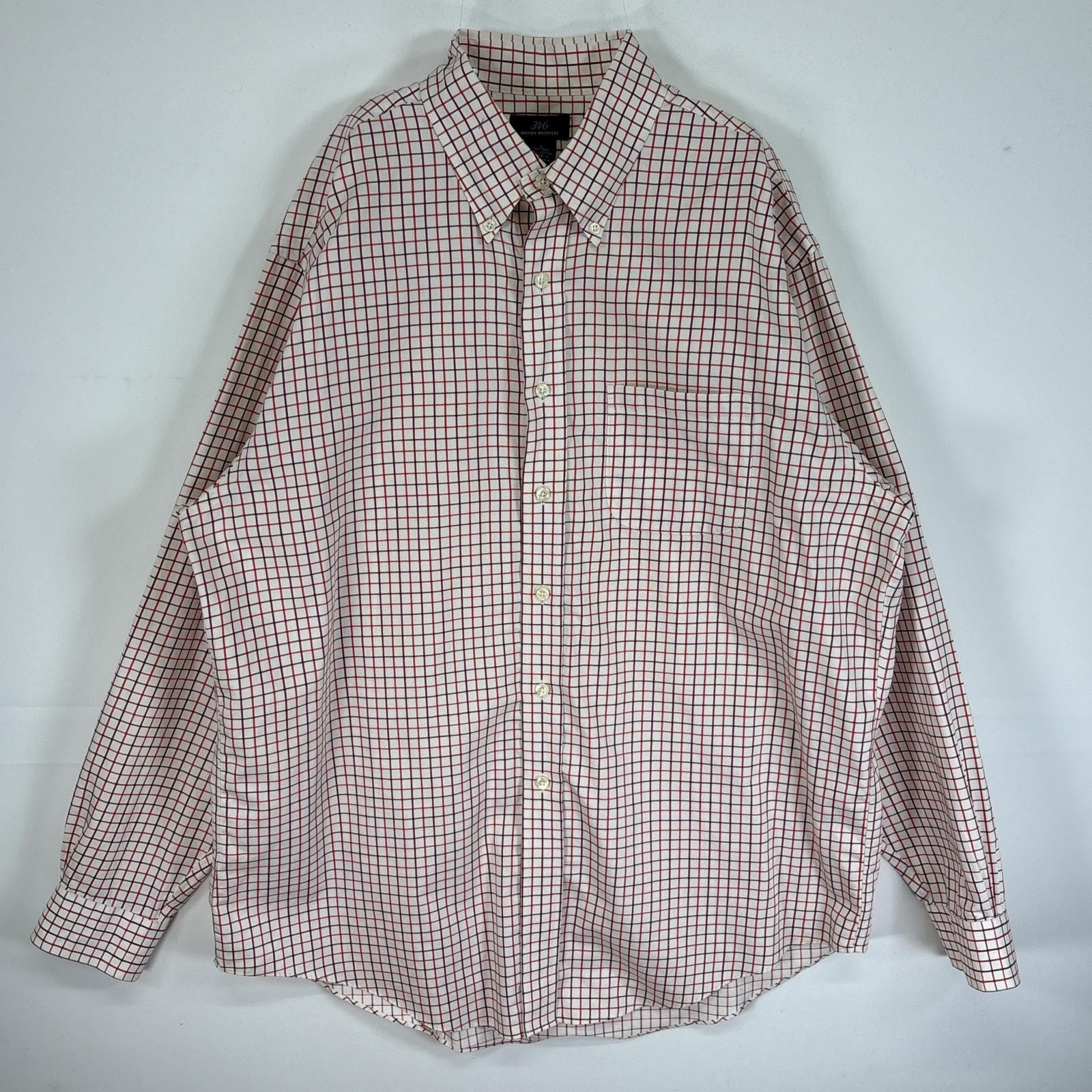 古着 ブルックスブラザーズ Brooks Brothers 長袖シャツ チェック柄 胸ポケ ボタンダウン 346  L  ホワイト系 マルチカラー メンズ