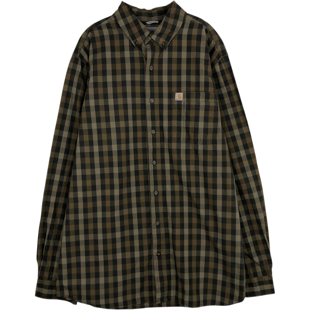 古着 カーハート Carhartt RELAXED FIT チェック柄 長袖 ボタンダウン ワークシャツ メンズXL相当/eaa643478