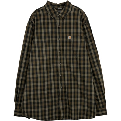 古着 カーハート Carhartt RELAXED FIT チェック柄 長袖 ボタンダウン ワークシャツ メンズXL相当/eaa643478