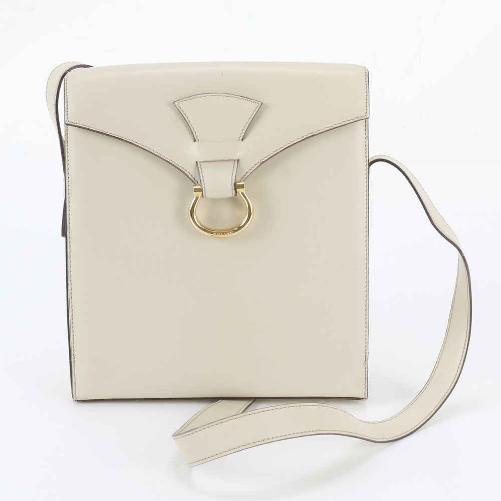 ■美品 セリーヌ ホースシューショルダーバッグ レザー